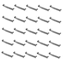 25 Pcs 12” Chrome Slatwall Hangrail Bracket Holds 1-1/4” Round Tube, Heavy Duty Retail Display Support for Clothing Rack & Store Fixture