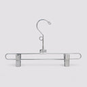 100 Pcs 12" Chrome Wire Pant & Skirt Clip Hanger, Adult Pinch Grip Clothes Hanger for Retail Display & Closet Organization