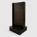 25” x 25” x 54” Black 2-Way Slatwall Merchandiser Display Tower, Double-Sided Retail Floor Stand Fixture for Store, Boutique & Commercial Merchandising