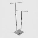 28-1/2''H Adjustable Chrome 2-Tier Jewelry Display Stand, Retail Store Fixture for Necklaces, Chains & Accessories