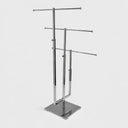 28-1/2''H Adjustable Chrome 3-Tier Jewelry Display Stand, Retail Store Fixture for Necklaces, Chains & Accessories
