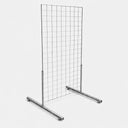 3 Pcs Chrome Gridwall Panels 2 Ft x 4 Ft with T-Leg Stands, Retail Display Hanging Fixture for Merchandise & Store Displays