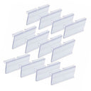 20 Pcs Clear Plastic Wire Shelving Label Holder – 3” x 1-1/2” Shelf Tag Holder with Protective Sleeve for Retail Displays