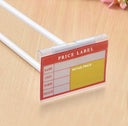 20 Pcs Clear Plastic Wire Shelving Label Holder – 3” x 1-1/2” Shelf Tag Holder with Protective Sleeve for Retail Displays