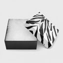 10 Pcs 3-3/4" x 3-3/4" x 2" Zebra Print Jewelry Gift Boxes – Cotton Filled Animal Pattern Cardboard Present Boxes for Rings, Bracelets & Accessories