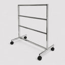 32-1/2"x 15"x 30-1/2" Chrome Rolling Garment Rack with 3 Bars, Clothes Hanger Storage Rack for Retail Display & Home Organization