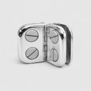 4 Pcs Chrome Glass Hinge Connector For 3/16” Tempered Glass Display Case Doors & Retail Shelving