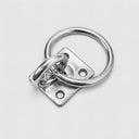 4 Pcs Marine T304 Stainless Steel Welded Formed 3/16" Square Swivel Pad Eye With Ring 250 Lbs WLL