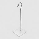 24" To 42" Adjustable Height Chrome Handbag Hook Stand Retail Display Fixture with Clear Lucite Acrylic Base for Purses & Bags