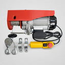 980W Electric Wire Rope Hoist, 450 lb / 900 lb Capacity Cable Lift with Pulley, Overhead Garage & Workshop Crane
