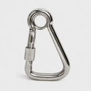 5 Pcs Marine T316 Stainless Steel 1/4" Carabiner Spring Snap Hook With Eyelet Screw Nut 140 Lbs WLL