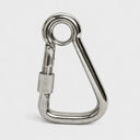 5 Pcs Marine T316 Stainless Steel 3/8" Carabiner Spring Snap Hook With Eyelet Screw Nut 400 Lbs WLL