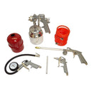 5 Pc Air Tool Kit – Tire Inflator, Spray Gun, Air Duster, Wash Gun & Recoil Hose, Pneumatic Air Compressor Accessory Set for Automotive, Garage & Workshop Use