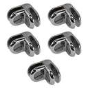 5 Pcs 90 Degree 2 Way Glass Connector Clips, Chrome Shelf Brackets for 3/16” Tempered Glass Retail Display Shelving