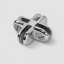 5 Pcs Chrome 4-Way Glass Cube Connector Clip – For 3/16” Tempered Glass Shelf & Modular Retail Display Cubes
