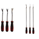 6 Pc Door Panel Trim Removal Tool Set, U Notch Chrome Pry Bars, Dash Panel & Clip Removal Tools for Automotive Interior Trim, Molding & Dashboard Repair