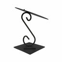 10-1/2” H Aaron Contemporary Single Shoe Stand – Raw Steel Metal Retail Display Fixture for Footwear