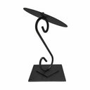 10-1/2” H Aaron Contemporary Single Shoe Stand – Raw Steel Metal Retail Display Fixture for Footwear