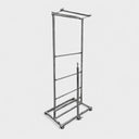 74” H Chrome 3-Roll Bagging Unit, Plastic Film Garment Bag Bagger Fixture for Retail Stores & Stockrooms