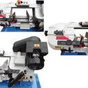 7x12 Metal Cutting Band Saw, Horizontal & Vertical Combo Saw with Hydraulic Down Feed, 110V Machine for Steel, Aluminum & Workshop Projects