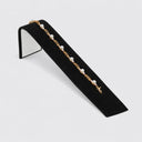 8 x 1-1/2" Black Velvet Jewelry Display Ramp, Single Necklace or Bracelet Holder for Retail Showcase & Countertop Display