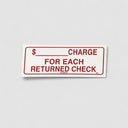 2 Pcs 9" x 4" Waterproof Plastic Retail Policy Notice, Durable Business Counter & Wall Display "Charge for Each Returned Check Store Sign"