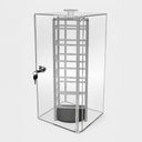 Acrylic Revolving Earring Display Case Holds 48 Cards, Locking Rotating Lucite Stand with Keys, 8” W x 8” D x 18.5” H Retail Fixture