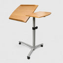 26"–40" Adjustable Rolling Laptop Desk Cart, Height & Angle Adjustable Mobile Hospital Bedside Table Stand