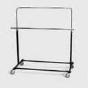 64" Height Adjustable Double Bar Clothing Rack with Wheels, Rolling Retail Garment Display Hanger Stand for Clothes & Apparel