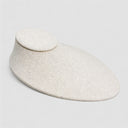 6-1/2"L x 7-1/2'W Beige Linen Flat Necklace Display Bust – Soft Fabric Jewelry Stand for Pendants & Chains, Minimalist Bust Form Holder for Retail Counter & Showcase Display