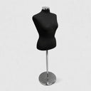 Black Adjustable Female Mannequin Blouse Form, Dressmaker Torso with Neck Block & Chrome Base for Sewing, Tailoring & Retail Display