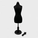 Black Mini Dress Form Mannequin – Jersey Fabric Jewelry Display Bust, Female Torso Necklace Stand with Base for Store Counter, Craft Shows & Home Display