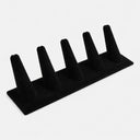 3 Pcs 8" x 2" x 2-1/4" 5 Slot Black Velvet Ring Display Stand – 5 Slot Jewelry Holder Professional Organizer for Retail & Boutique Displays