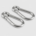 10 Pcs Marine T316 Stainless Steel 3/8" Carabiner Spring Snap Hook Eyelet & Screw 400 Lbs WLL