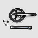 170mm 130 BCD 46T Track Chainwheel Crank Set – Black Fixed Gear / Single Speed Bike Crankset for Road, Track & Urban Cycling