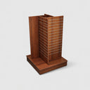 54”H Cherry 4-Way Slatwall Merchandiser, Pinwheel Floor Display Stand Fixture for Retail Store, Rotating Slatwall Panel Rack for Merchandising