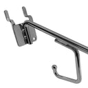 16” Chrome Pegboard Waterfall Hook, 5-Hook J-Style Hanging Display for Retail Store & Merchandising