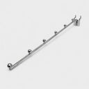 Chrome Pegboard Waterfall Display with 6 Ball Stops, 14” Long Hanging Fixture for Retail Store Merchandising