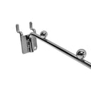 Chrome Pegboard Waterfall Display with 6 Ball Stops, 14” Long Hanging Fixture for Retail Store Merchandising