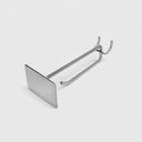 100 Pcs Chrome 4” Pegboard Scanner Hooks with Metal Plate, Retail Store Display Hooks for Packaged Merchandise