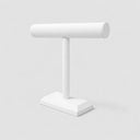 12'' x 12'' White Faux Leather High Necklace T-Bar Display Stand, Jewelry Holder for Necklaces, Chains & Pendants, Vertical Retail Counter & Showcase Display