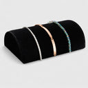 8" Black Velvet Half Moon Bracelet Display Stand – Dome Bangle Jewelry Holder for Retail Showcases & Countertop Displays