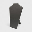 12-1/2" Slate Gray Leatherette Tall Necklace Display Stand with Easel – Jewelry Holder for Chains & Pendants, Retail Counter & Showcase Display