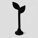 7-1/2" Black Velvet Leaf Earring Display Stand, One Pair Jewelry Holder Showcase for Retail Countertop & Home Display