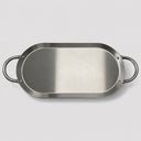 17" x 8-1/2"  Stainless Steel Oval Serving Platter – Ottoman Tray with Handles for Kitchen, Parties & Decorative Display