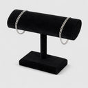 2 Pcs 7-1/2"L x 6-1/2"H Oval T-Bar Jewelry Display Bracelet Holder, Black Velvet Retail Fixture for Bracelets, Bangles & Watches