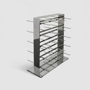 15"L x 18"H Polished Chrome Double-Sided Jewelry Display Stand – 40 Hooks Retail Fixture for Necklaces, Bracelets & Accessories