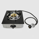 12" Portable Glass Top Propane Single Burner Stove 10,000 BTU Gas Cooktop with LPG Regulator, Compact Camping & Outdoor Cooker