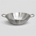 Stainless Steel Portable 19" Large Cazo Outdoors Cooking Wok With Flate Surface