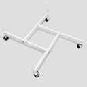 37" x 37" White 4-Way Pinwheel Rolling Gridwall Base Display Panel Dolly with Casters for Retail & Trade Show Fixtures